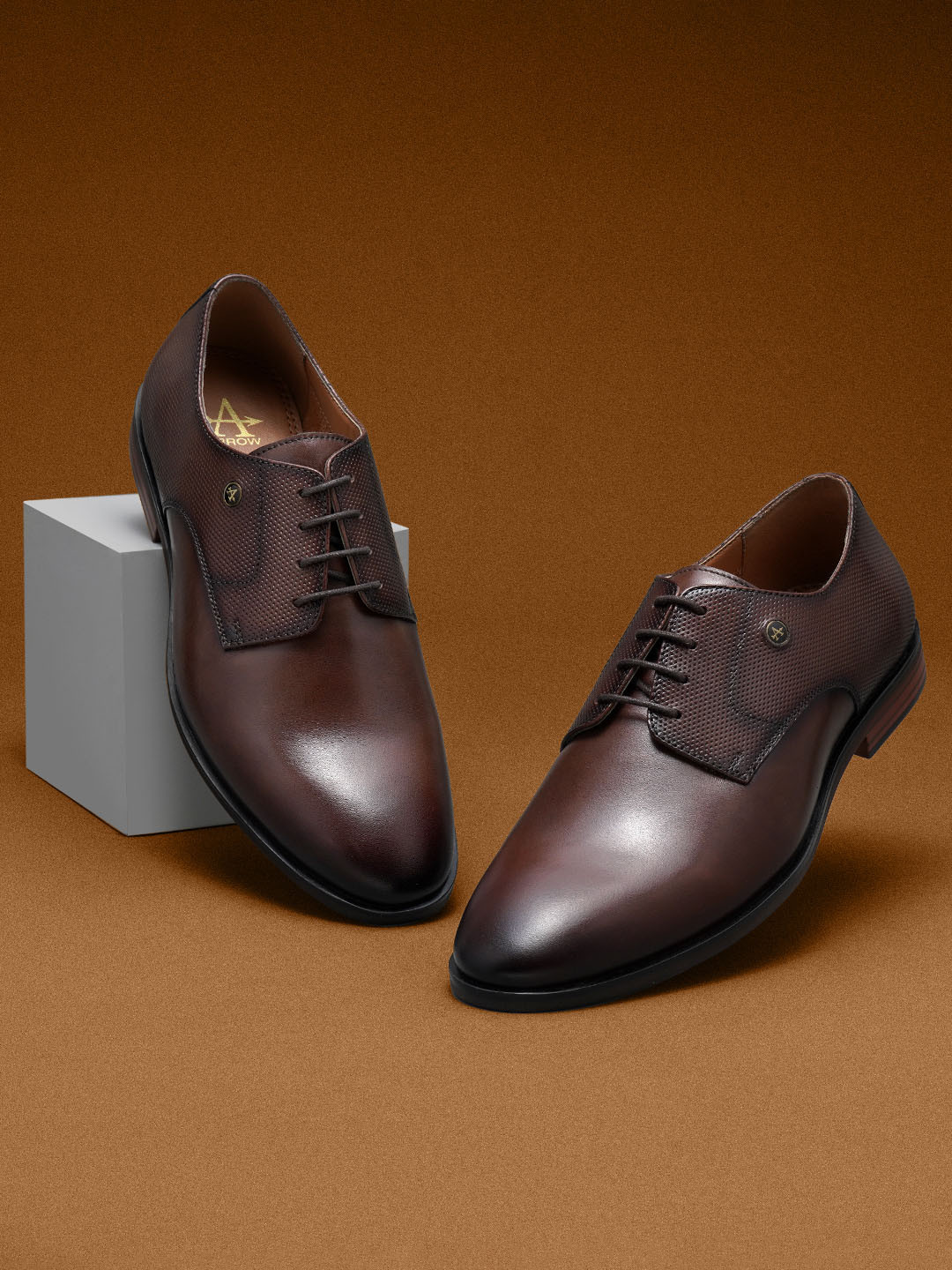 Arrow Men NORTON Textured Leather Formal Derbys