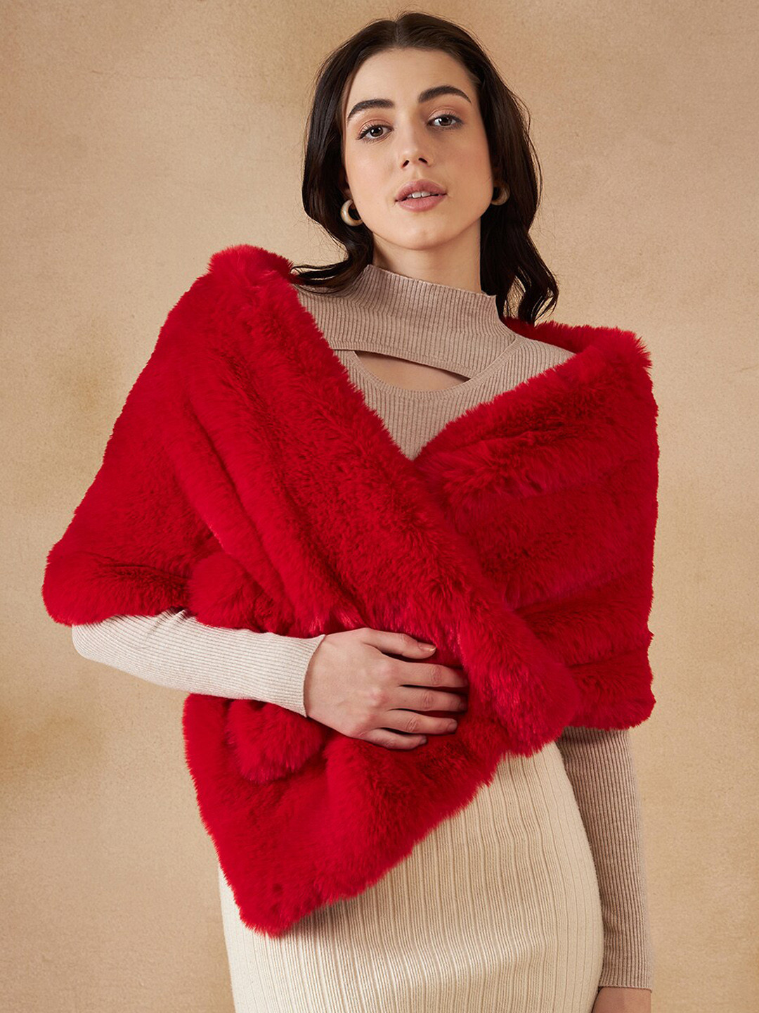 InWeave Reversible Faux Fur Acrylic Shawl