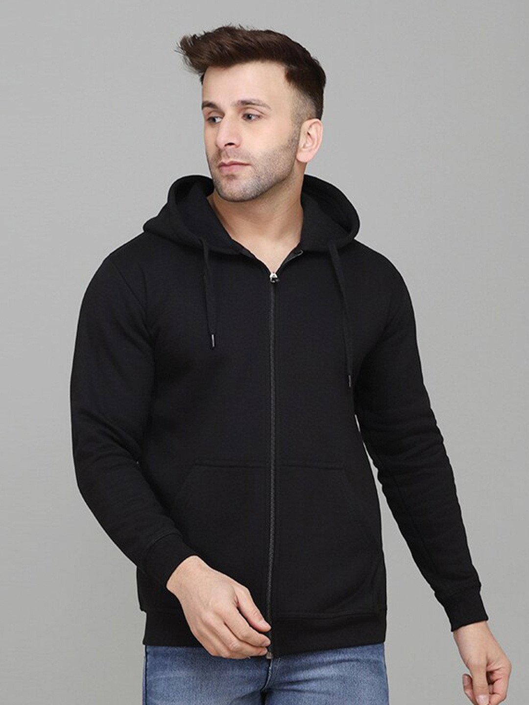 SLOWLORIS Hooded Front Open Sweatshirt