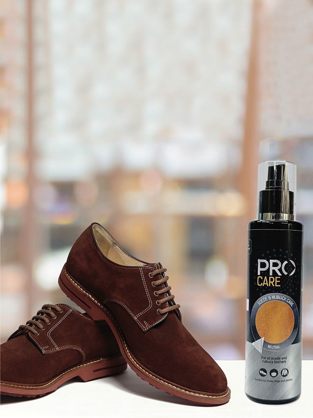 PRO Set Of 2 Suede & Nubuck Shoe Spray & Brush Care Kit 180 ML