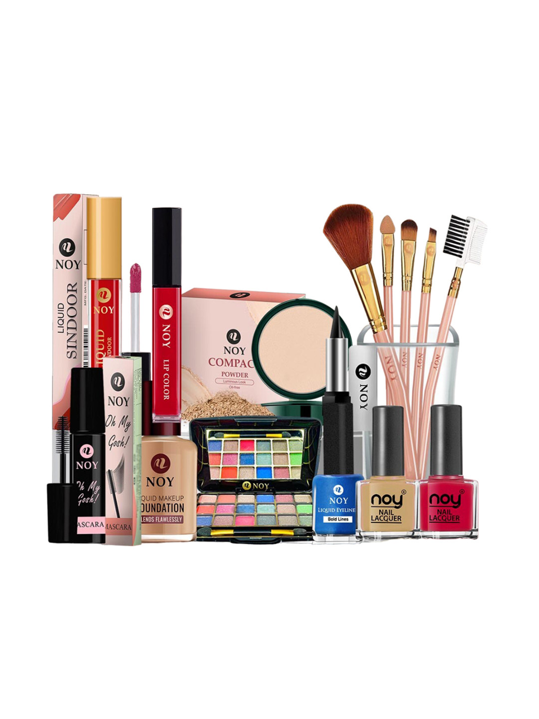 NOY Set Of 15 Non Transfer Makeup Combo - Effortless Beauty In Any Weather - 701