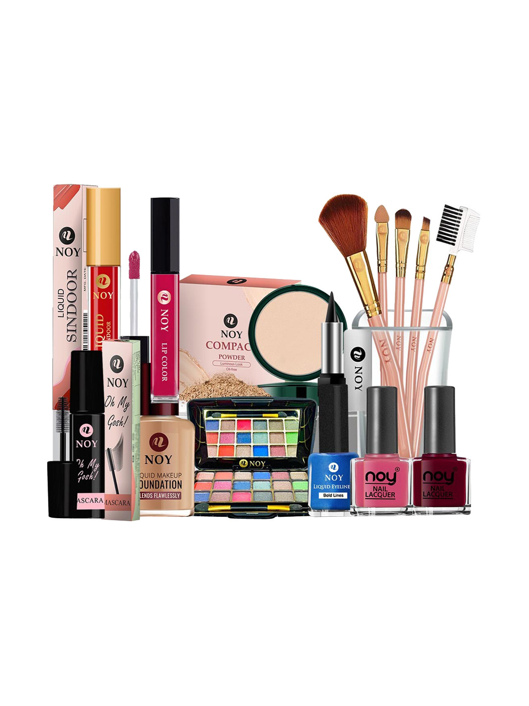 NOY Set Of 15 Non Transfer Makeup Combo - Effortless Beauty In Any Weather - Combo No. 737