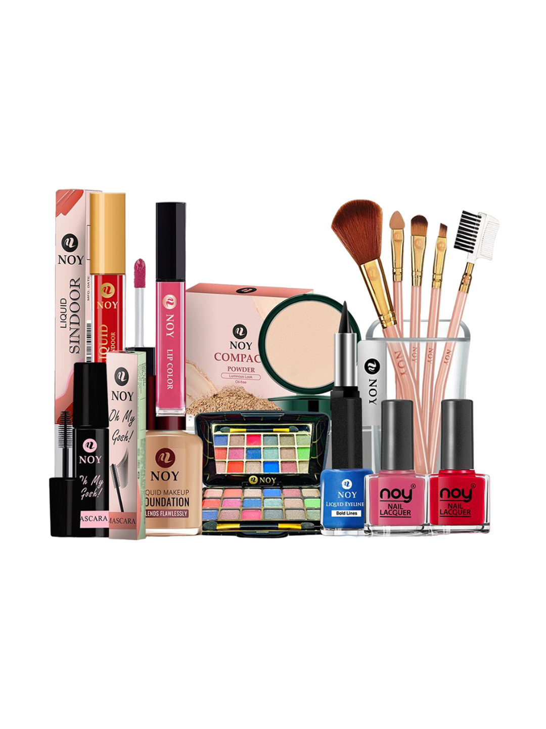 NOY Set Of 15 Non Transfer Makeup Combo - Effortless Beauty In Any Weather - Combo No. 755