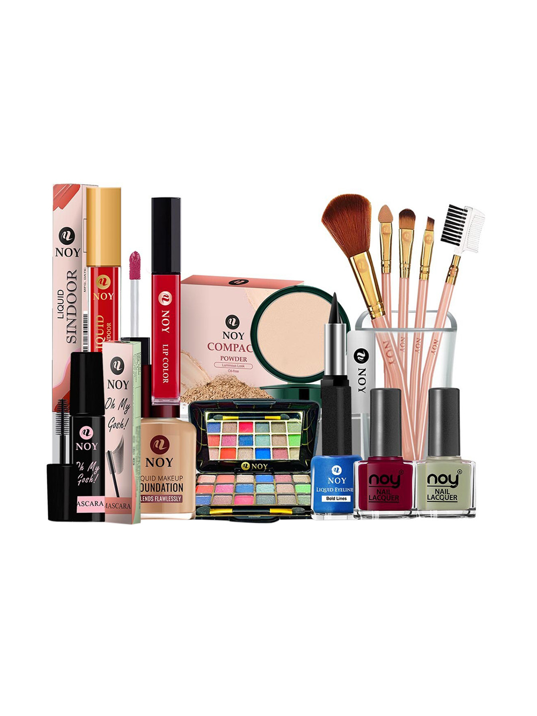 NOY Set Of 15 Non Transfer Makeup Combo - Effortless Beauty In Any Weather - 989