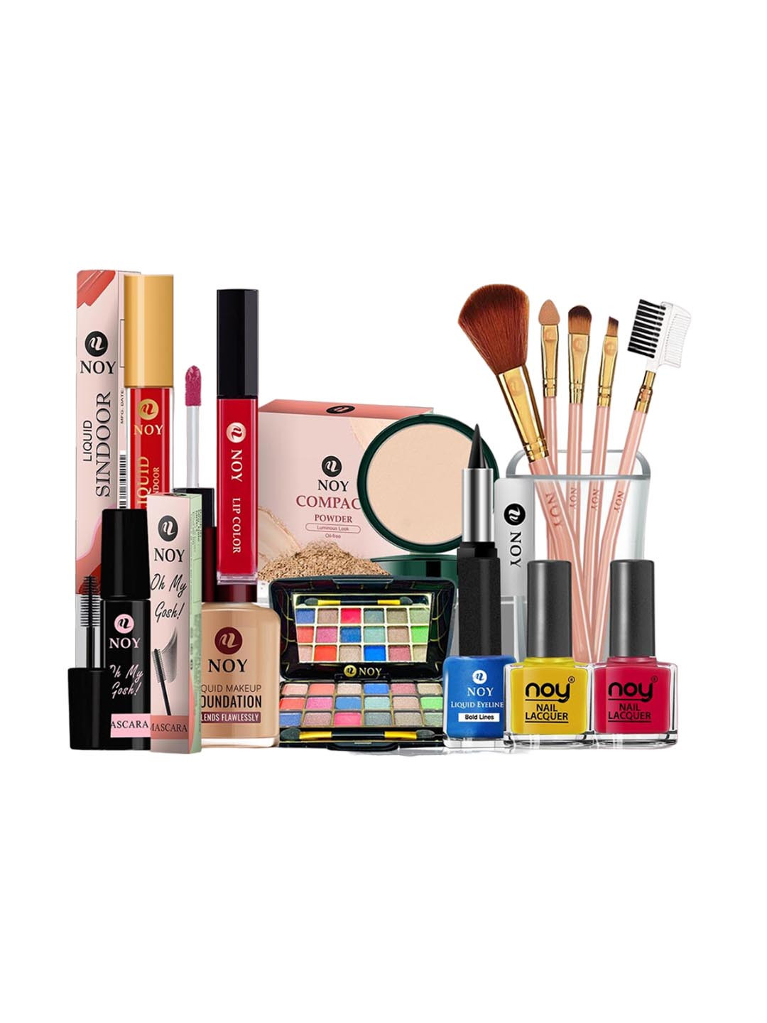 NOY Set Of 15 Non Transfer Makeup Combo - Effortless Beauty In Any Weather - 917