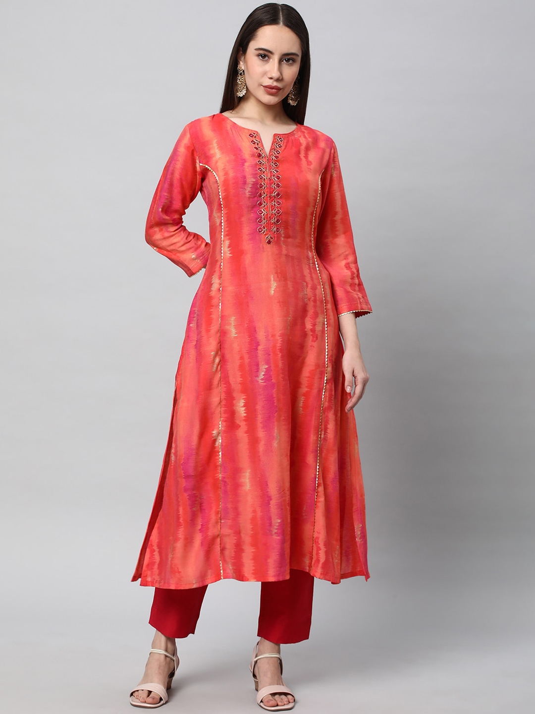 KAMI KUBI Dyed Thread Work A Line Kurta - Kurtas for Women 25854250 | Myntra