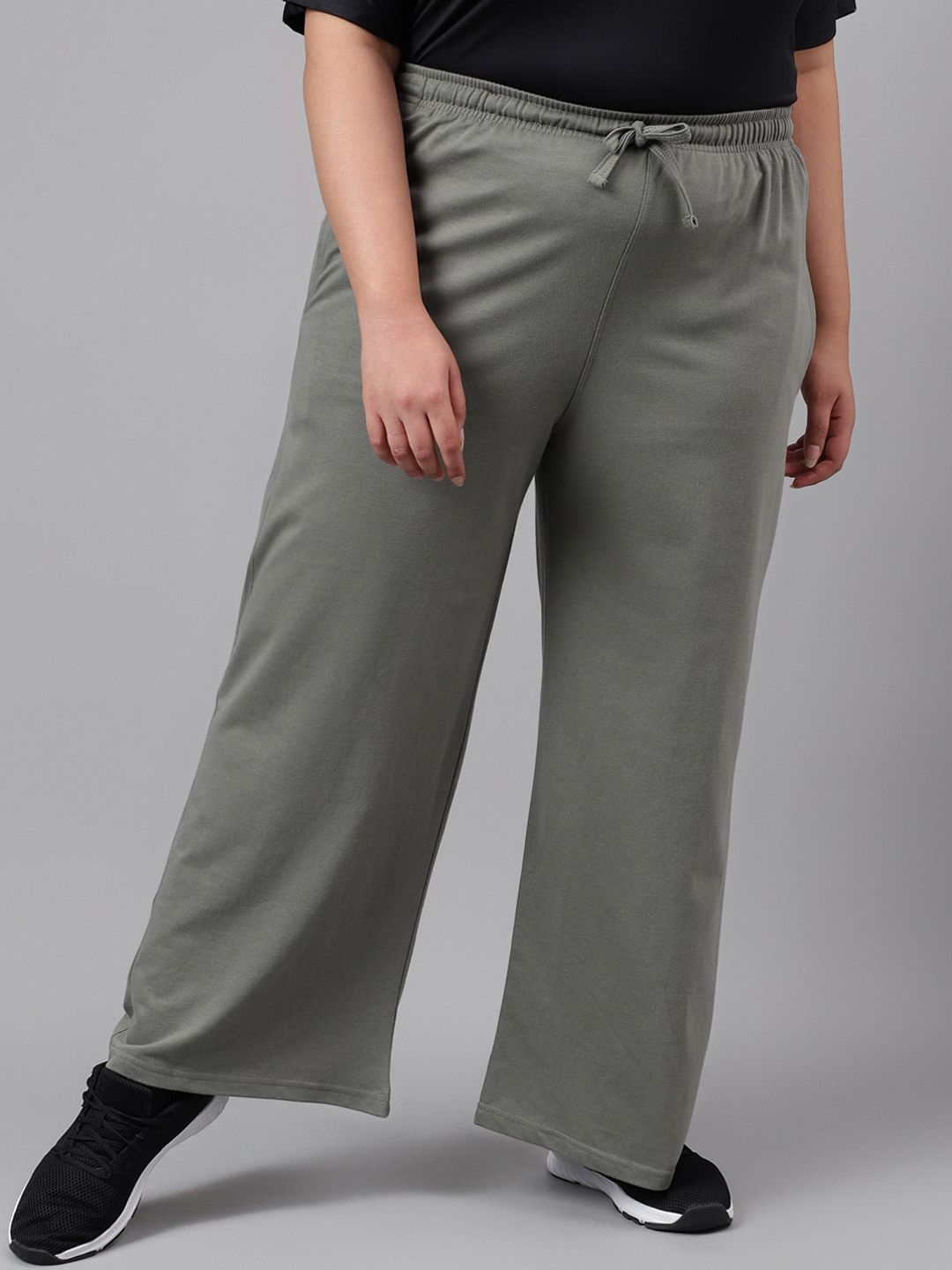 MKH Women Plus Size Wide Leg Gym Track Pants