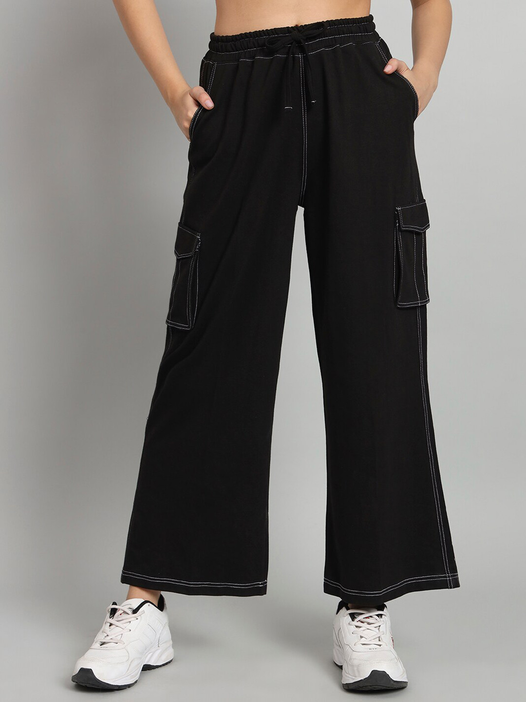 MKH Women Mid-Rise Cargo Track Pants