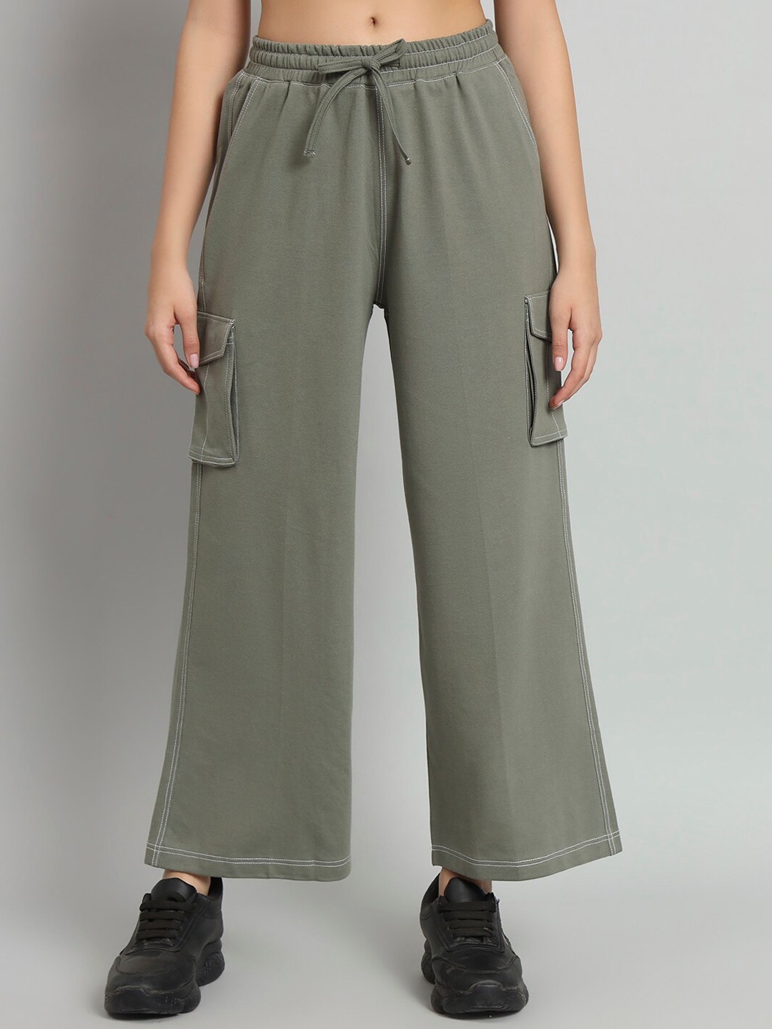 MKH Women Mid-Rise Cargo Sports Track Pants