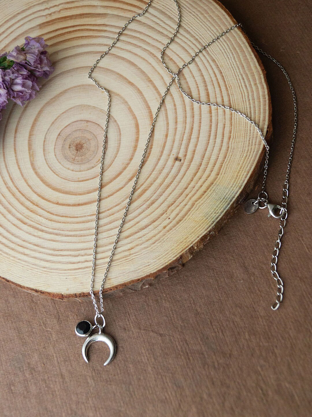 MANNASH Rhodium-Plated Sterling Silver Charm Pendant With Chain