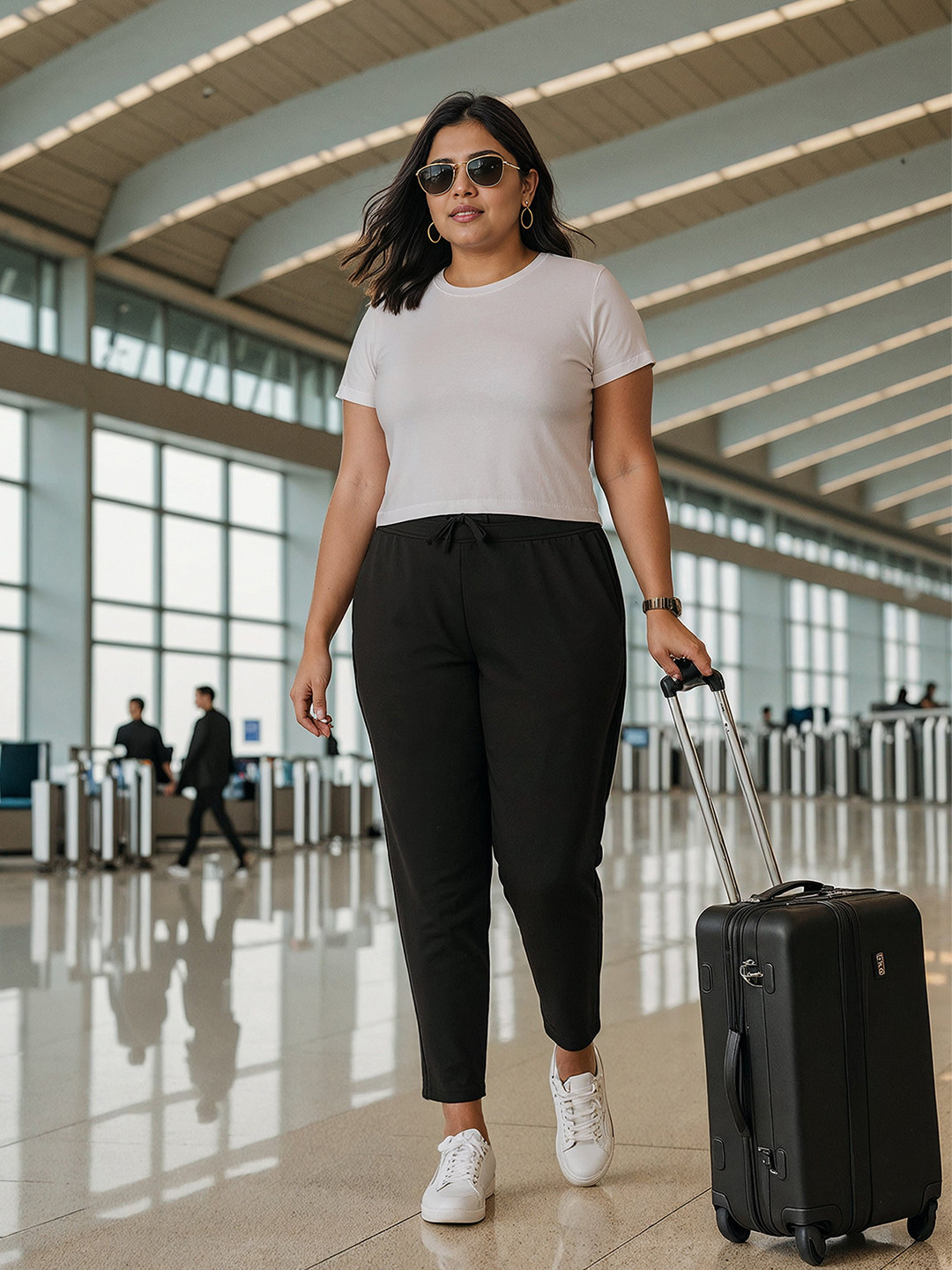 Blissclub Women Mid Rise Wrinkle Free Track Pants