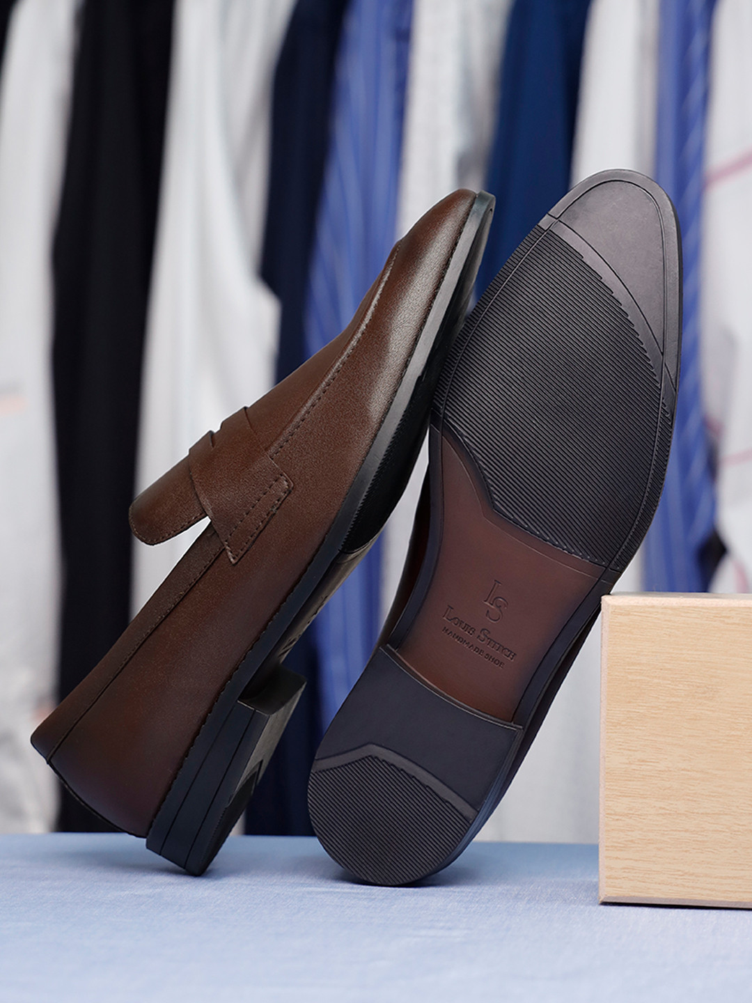 LOUIS STITCH Men Slip On Formal Moccasin Shoes