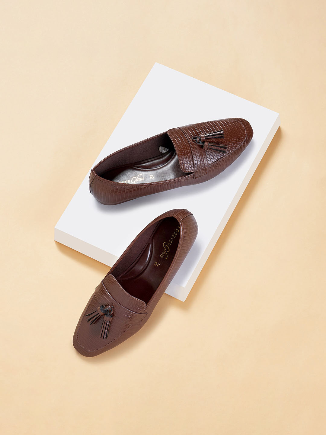 Forever Glam by Pantaloons Women Textured Comfort Insole Tassel Loafers