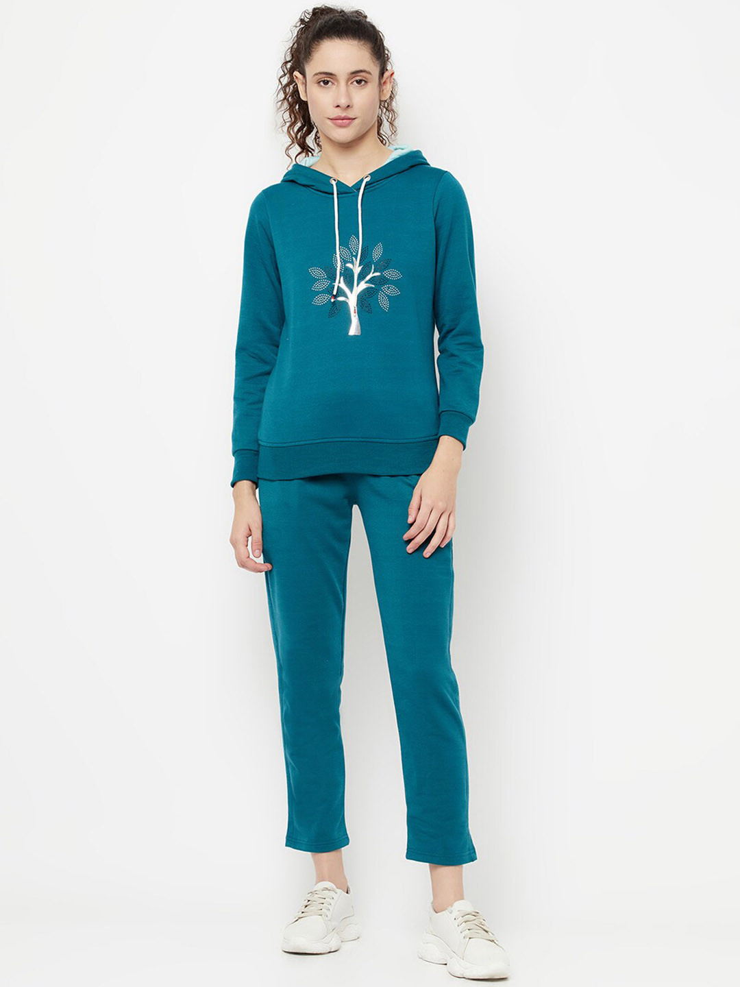 Divine Girl Embellished Hooded Flecee Tracksuits