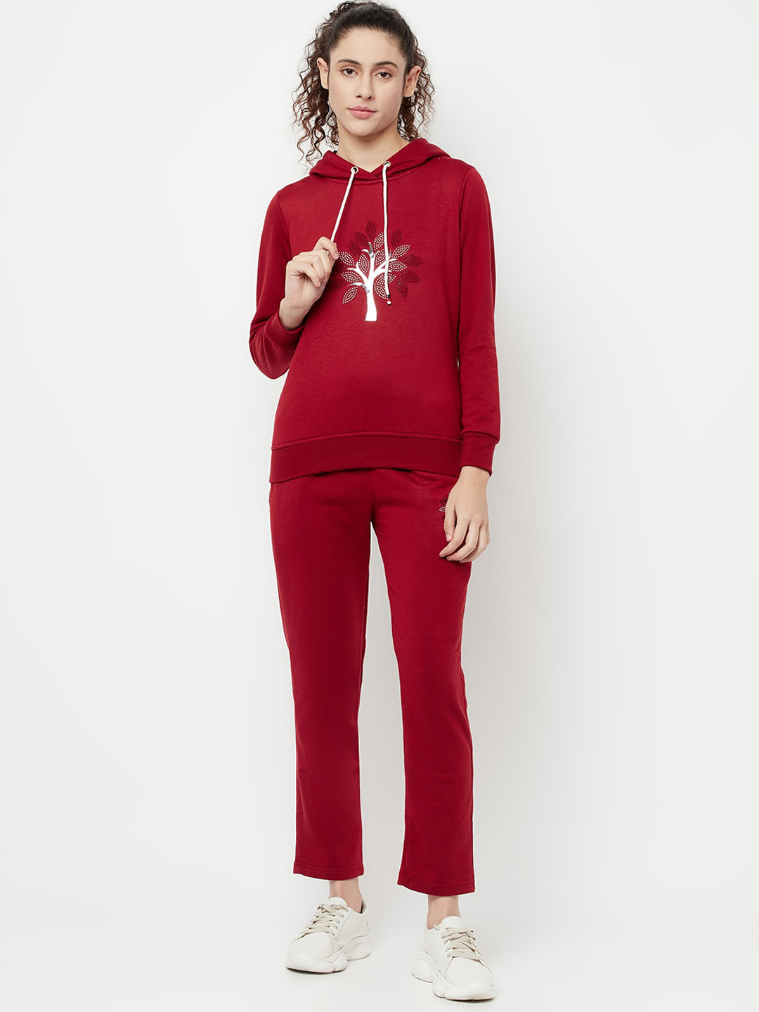 Divine Girl Graphic Printed Fleece Cotton Tracksuit