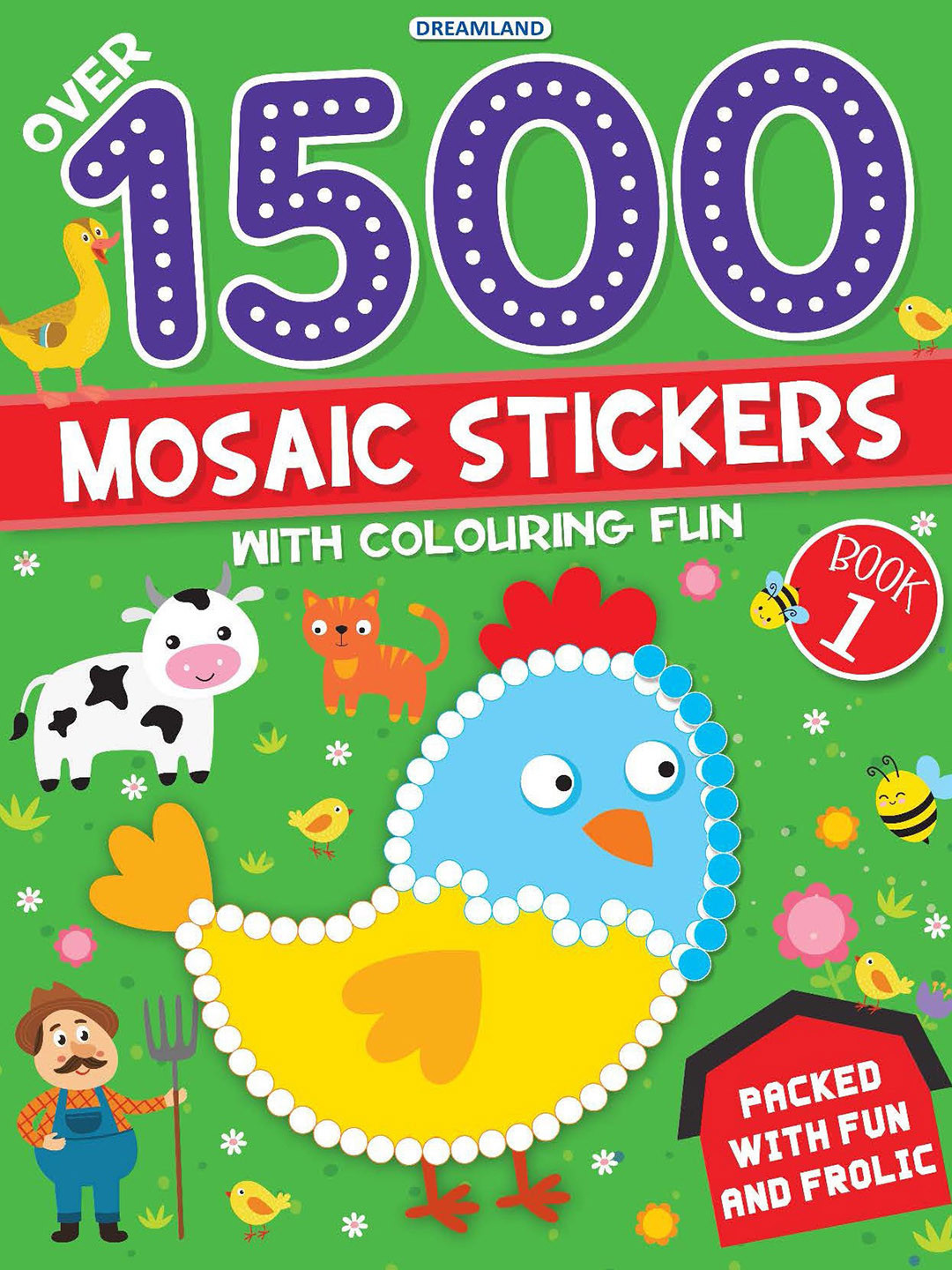 Dreamland 1500 Mosaic Stickers Book With Colouring Fun
