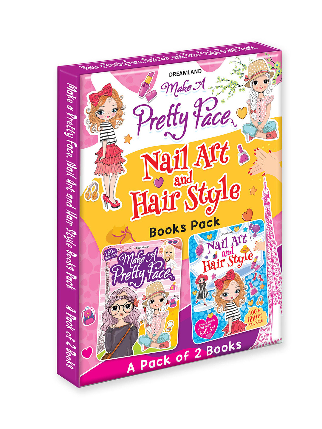 Dreamland Kids Pack Of 2 Make A Pretty Face & Nail Art Hair Style Books