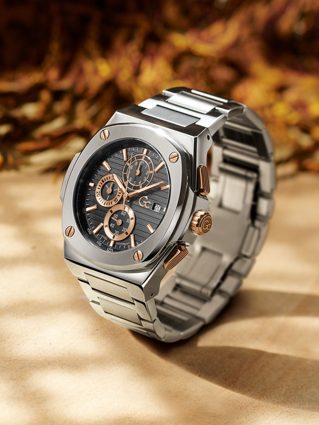 GC GUESS COLLECTION Coussin Shape Black Dial Men Quartz Analog Watch - Y99001G2MF