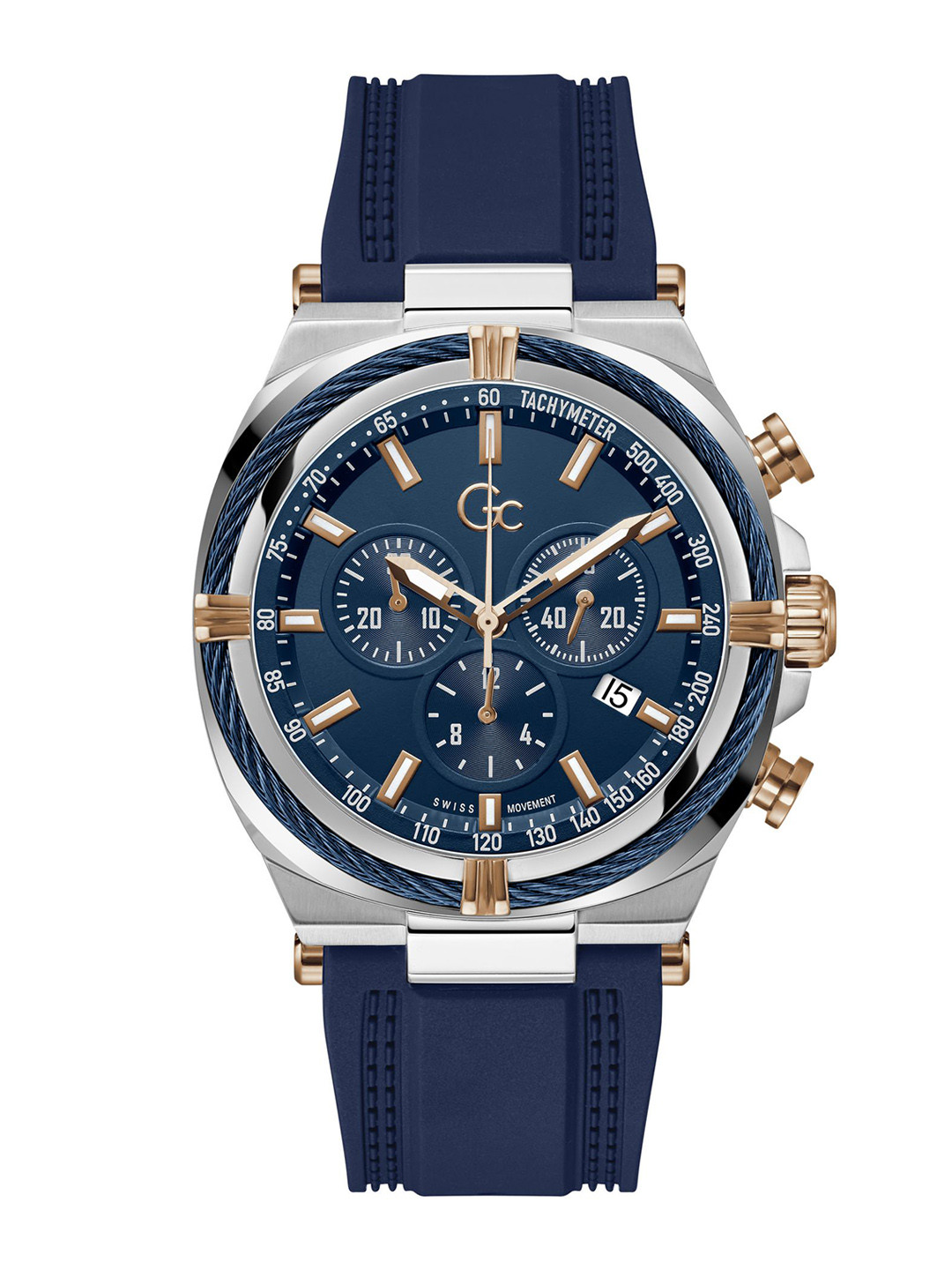 GC GUESS COLLECTION IronClass Blue Round Dial Men Quartz Analog Watch - Z32003G7MF