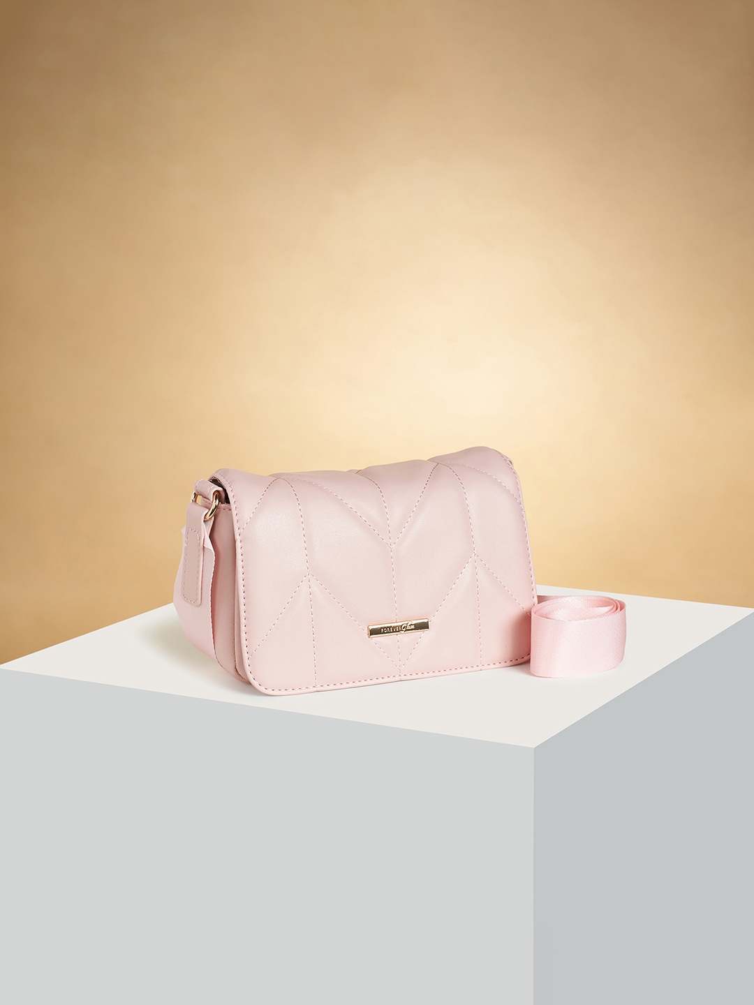 Buy Forever Glam By Pantaloons Quilted Structured PU Sling Bag