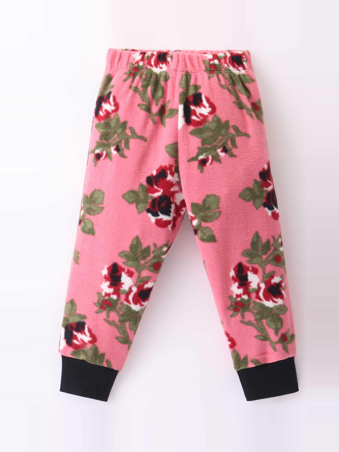 CrayonFlakes Kids Polar Fleece Floral Printed Jogger