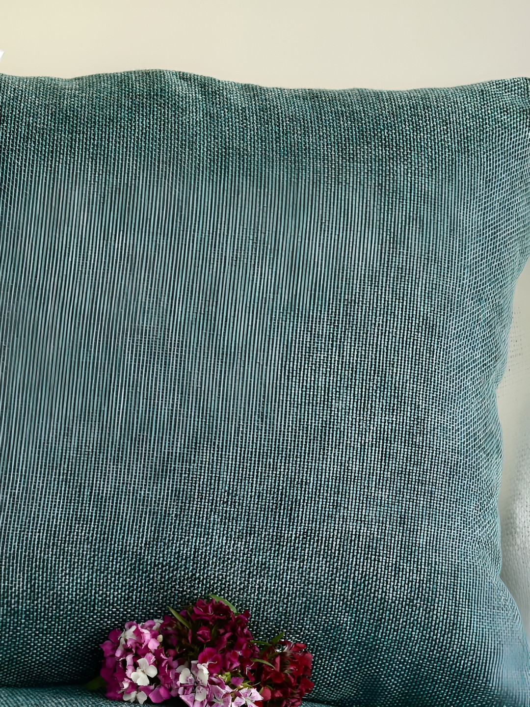 FABURAA Green Jute Washable 2 Piece Textured Square Cushion Covers -20x20In