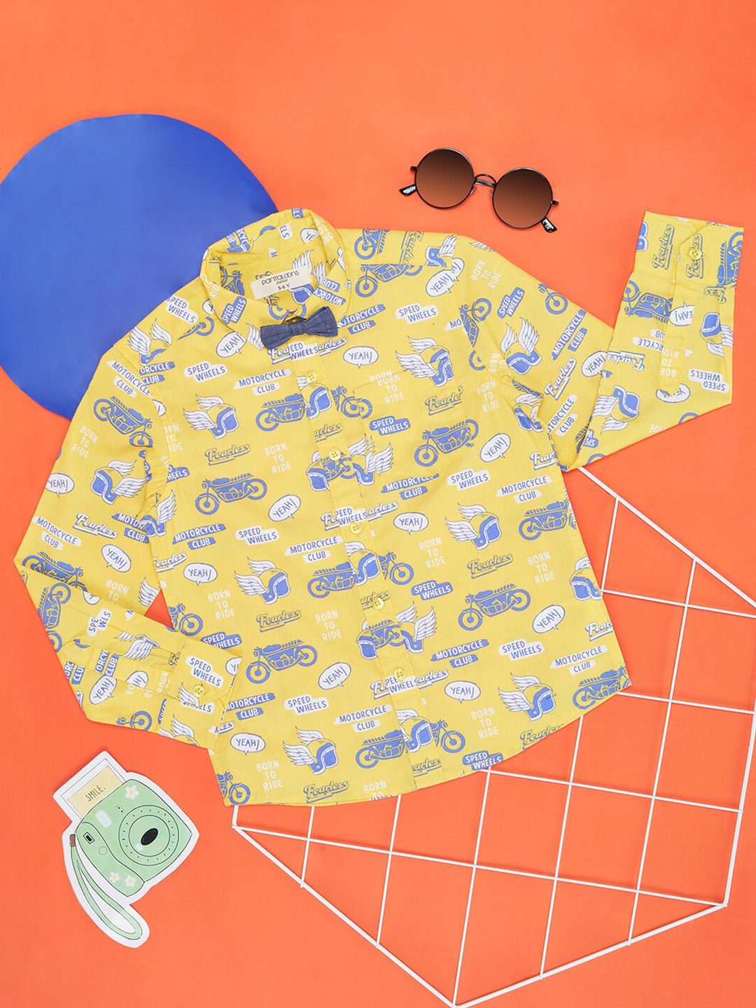 Pantaloons Junior Boys Conversational Printed Cotton Party Shirt