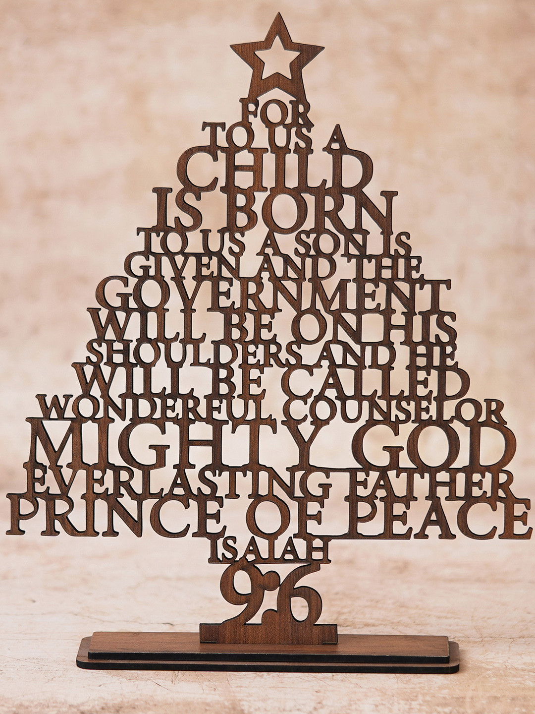 eCraftIndia Isaiah Brown Wooden Christmas Tree Ornaments