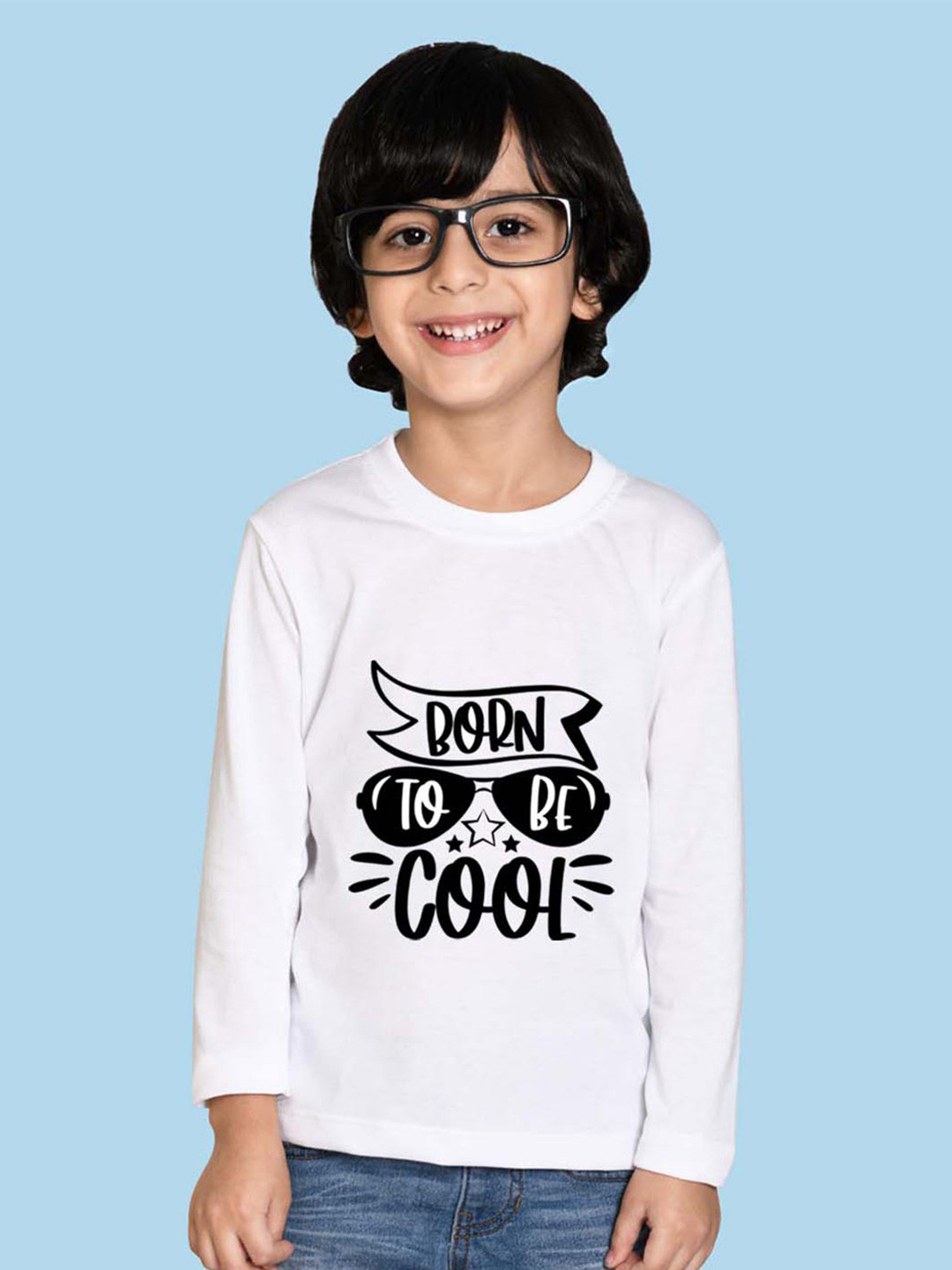 NUSYL Boys Cool Typography Printed Long  Sleeves Cotton T-shirt