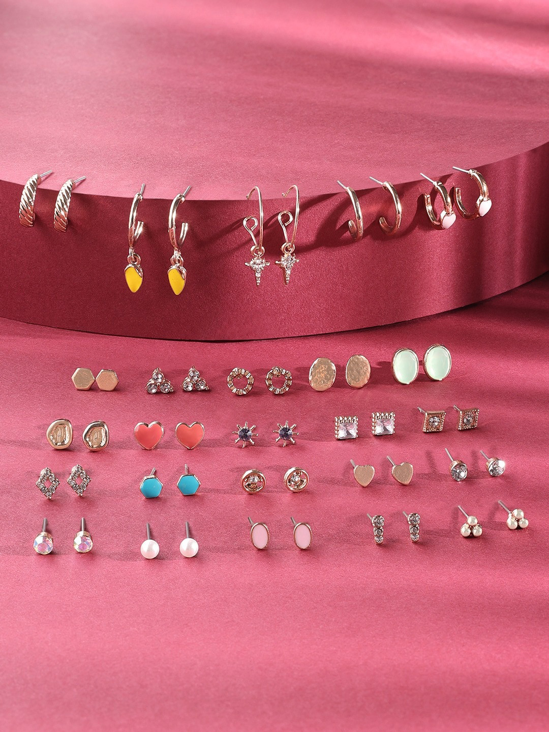 AMI Set Of 25 Contemporary Studs Drops & Half Hoops Earrings