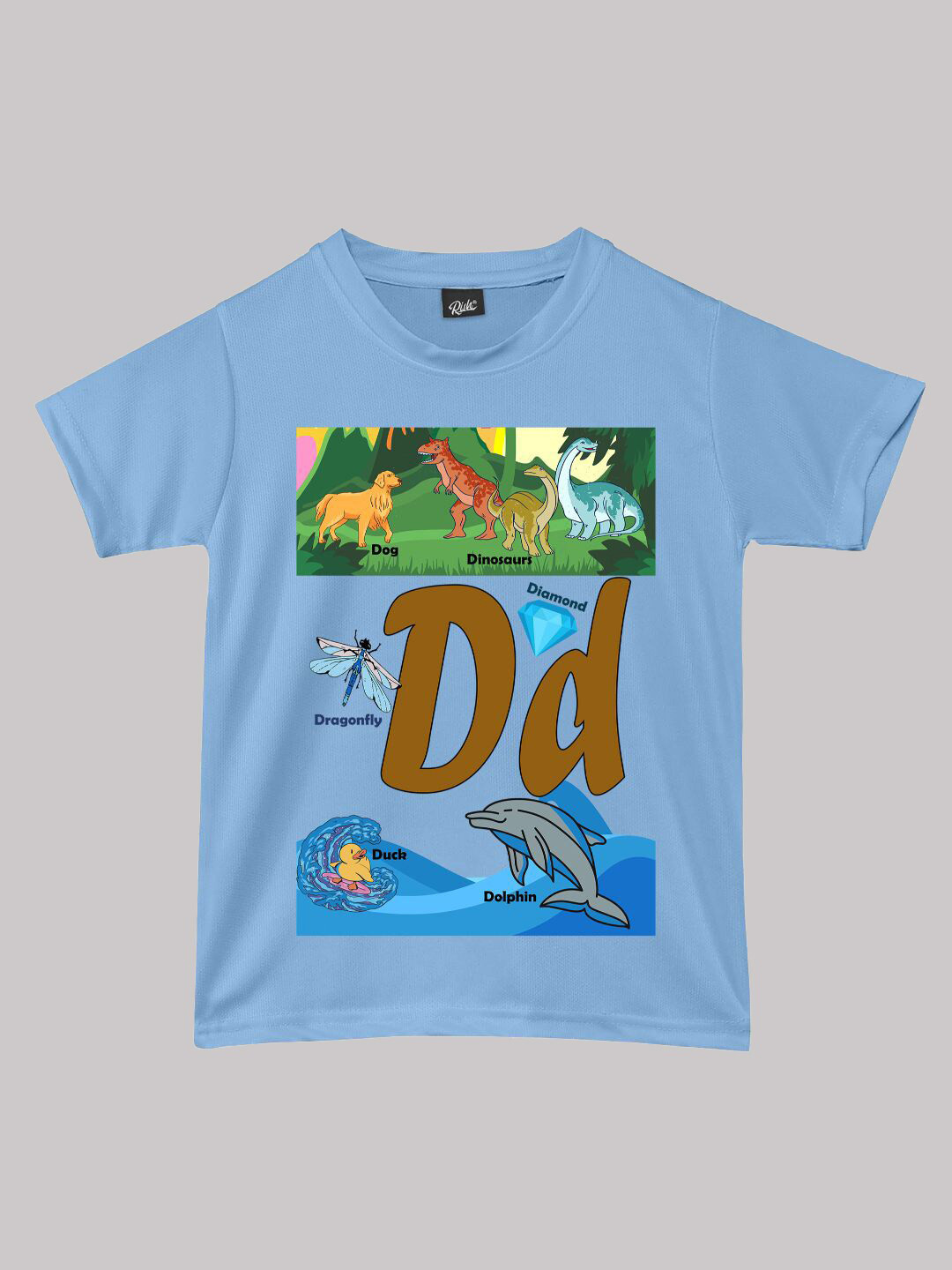 RISH Boys Alphabet D Printed  T-shirt