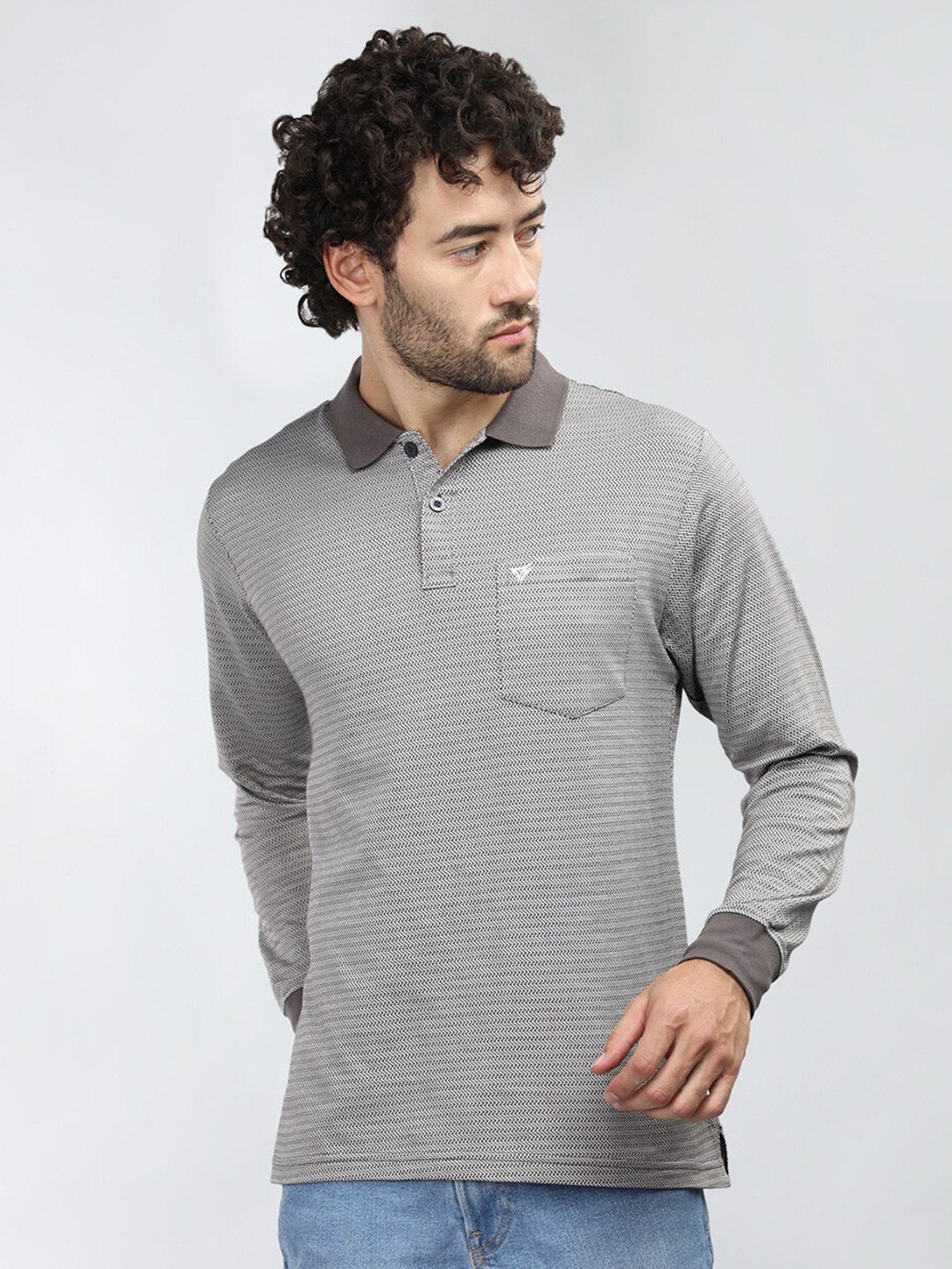 NEVA Polo Collar Pocket Detail Cotton T-shirt