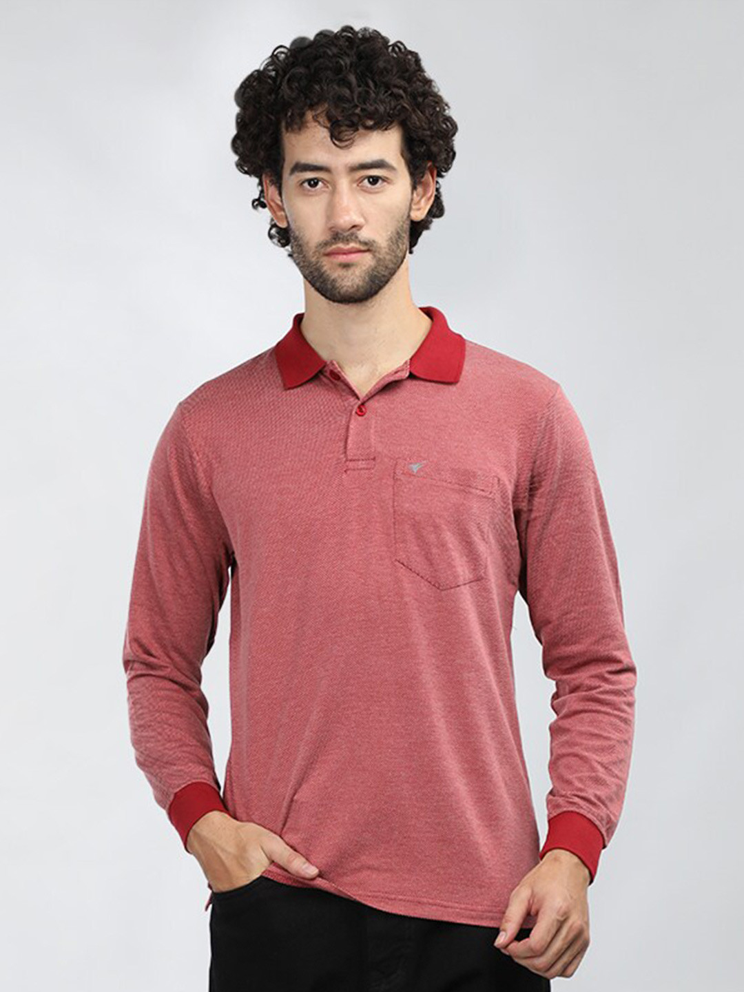 NEVA Polo Collar Pocket Detail Cotton T-shirt