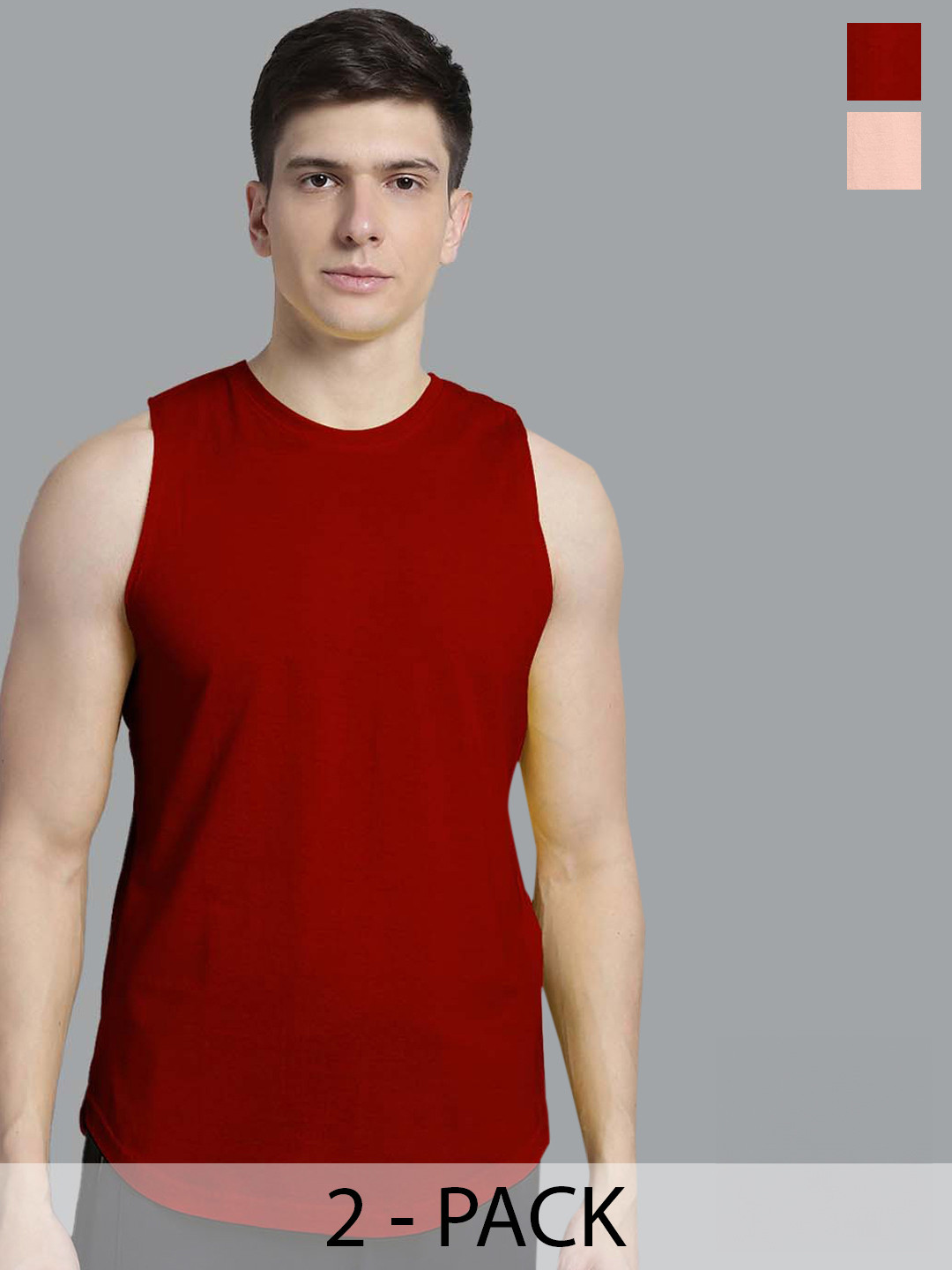 FBAR Pack of 2 Bio-Wash Pure Cotton Innerwear Vests 1011FBAE-14-32-XS