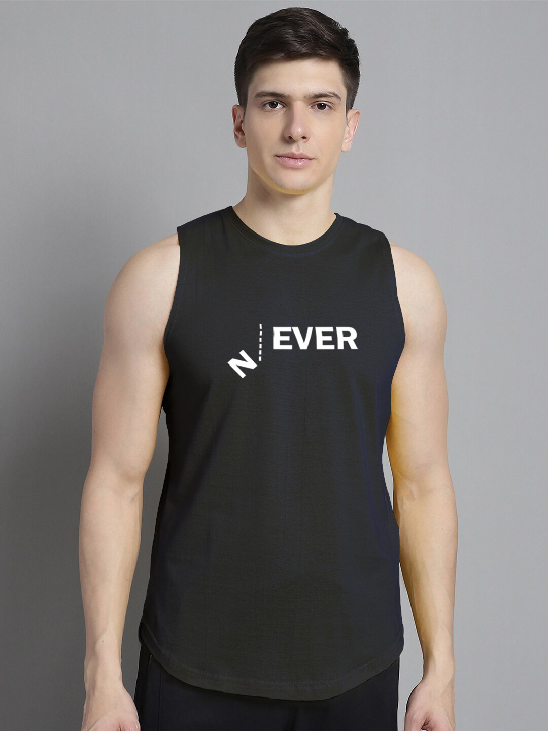 FBAR Typhography Printed Bio Wash Pure Cotton Sleeveless Gym Vests