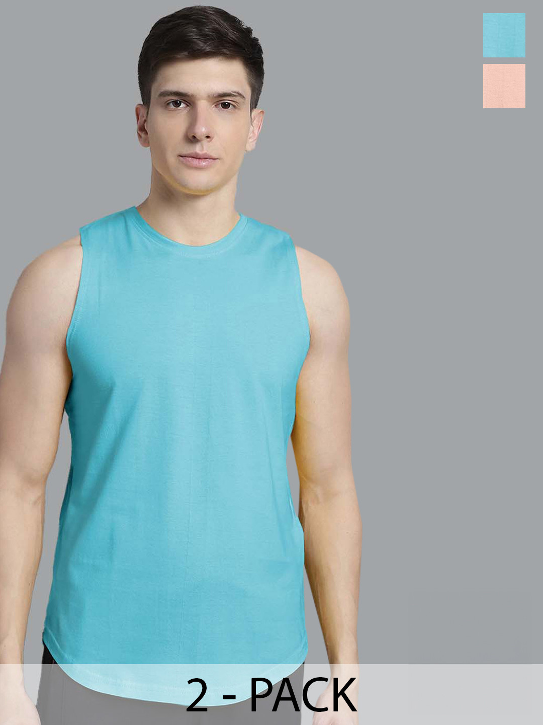 FBAR Pack Of 2 Pure Cotton Skin Friendly Gym Vests 1011FBAE-20-32-XS