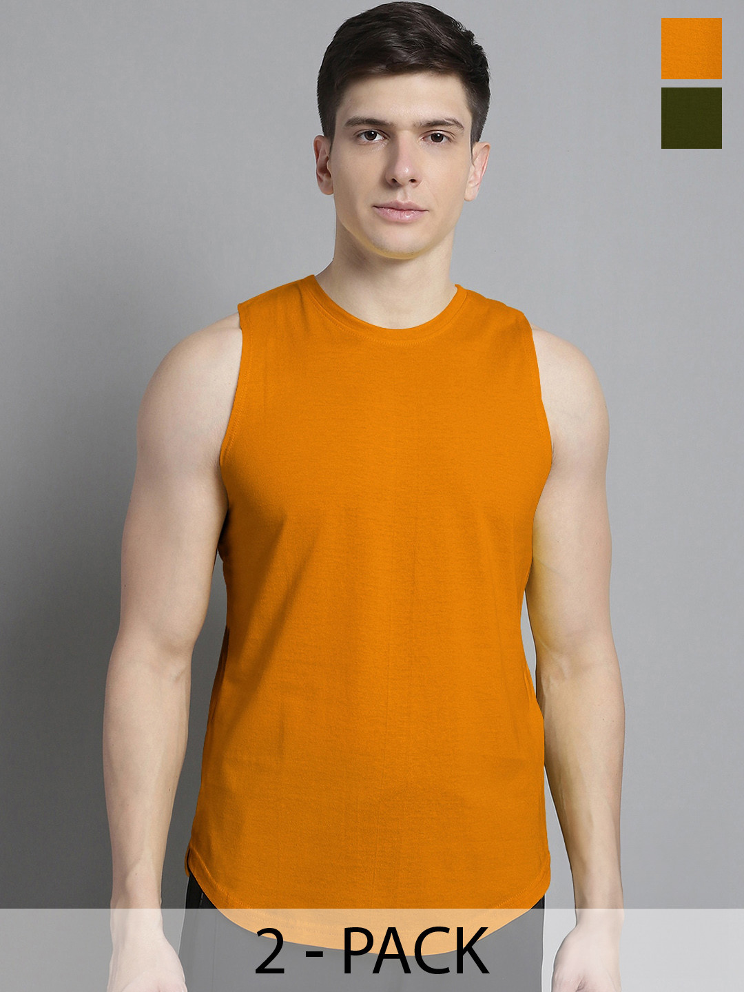 FBAR Pack Of 2 Pure Cotton Sleeveless Training Innerwear Vests 1011FBAE-26-34-XS