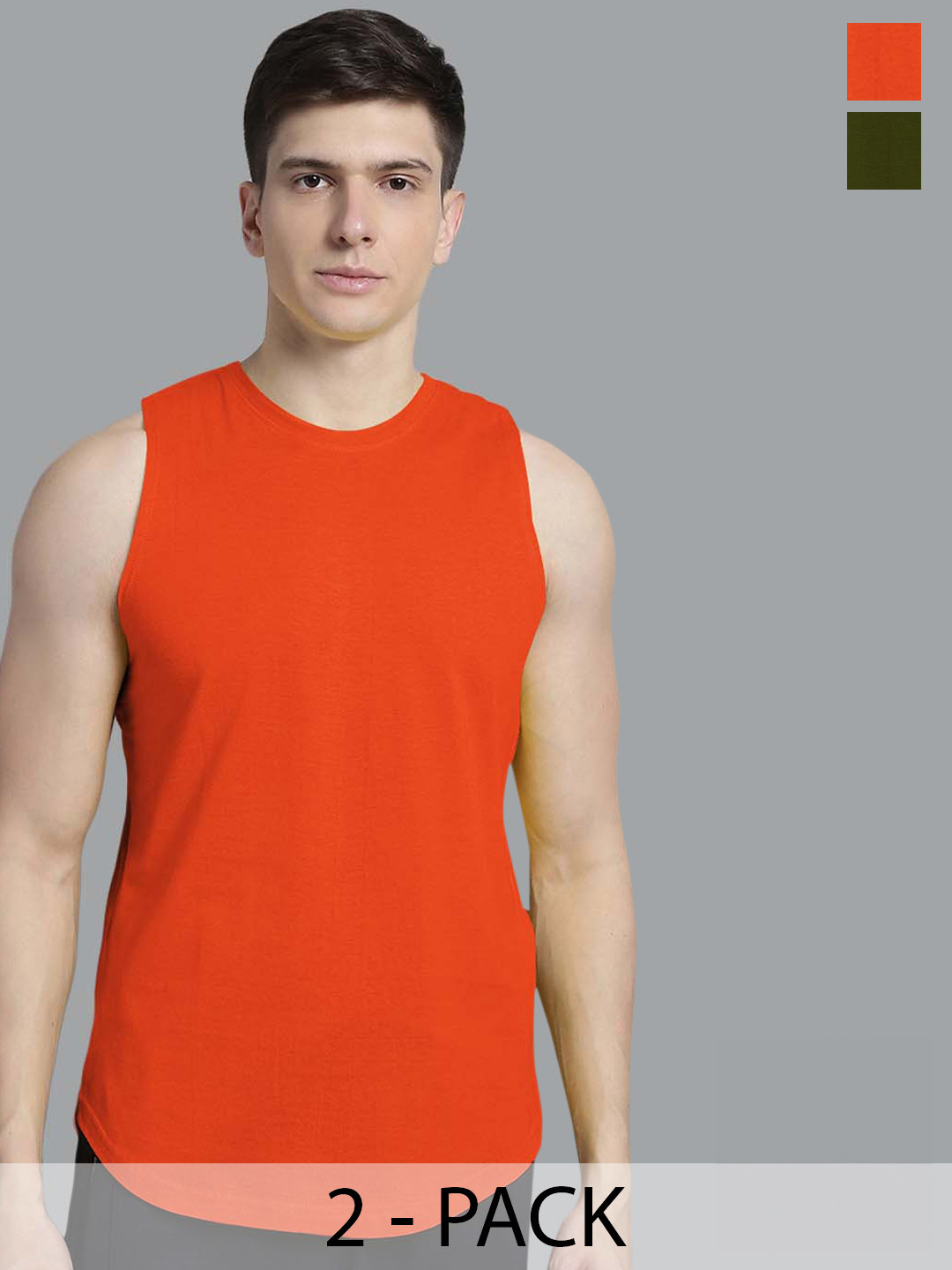 FBAR Pack Of 2 Pure Cotton Sleeveless Training Innerwear Vests 1011FBAE-08-34-XS