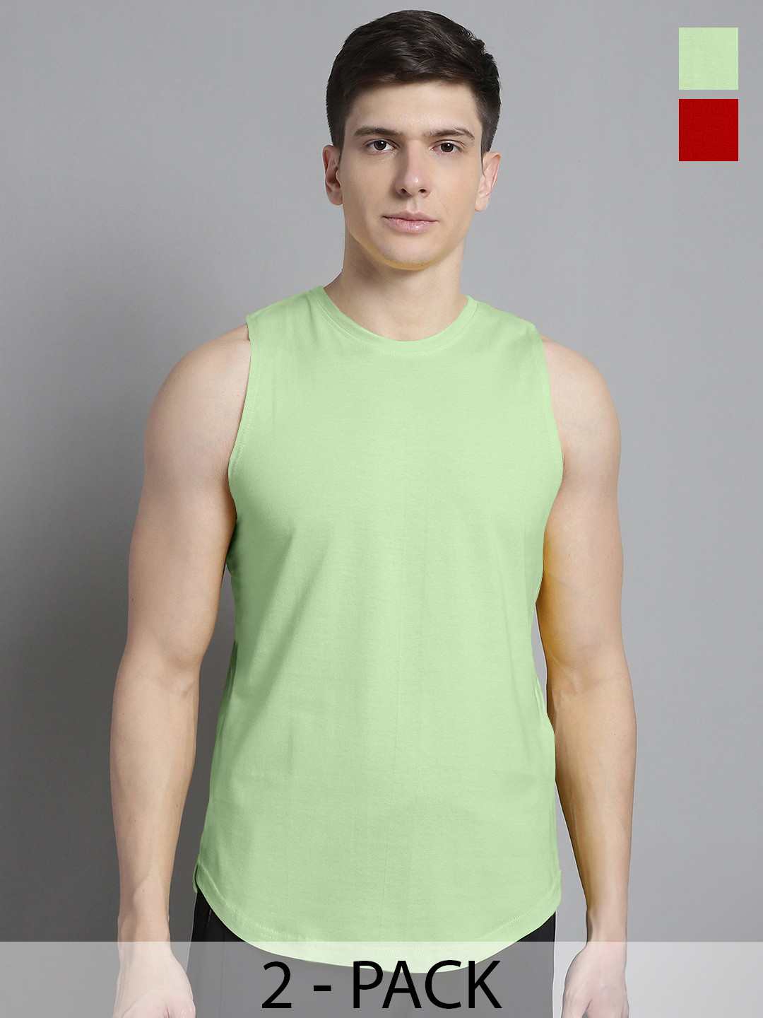 FBAR Pack of 2 Bio-Wash Pure Cotton Innerwear Vests 1011FBAE-03-33-XS