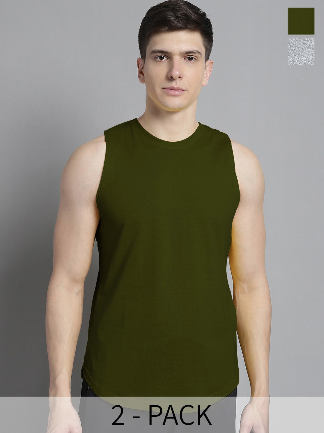 FBAR Pack Of 2 Pure Cotton Sleeveless Training Innerwear Vests 1011FBAE-04-34-XS