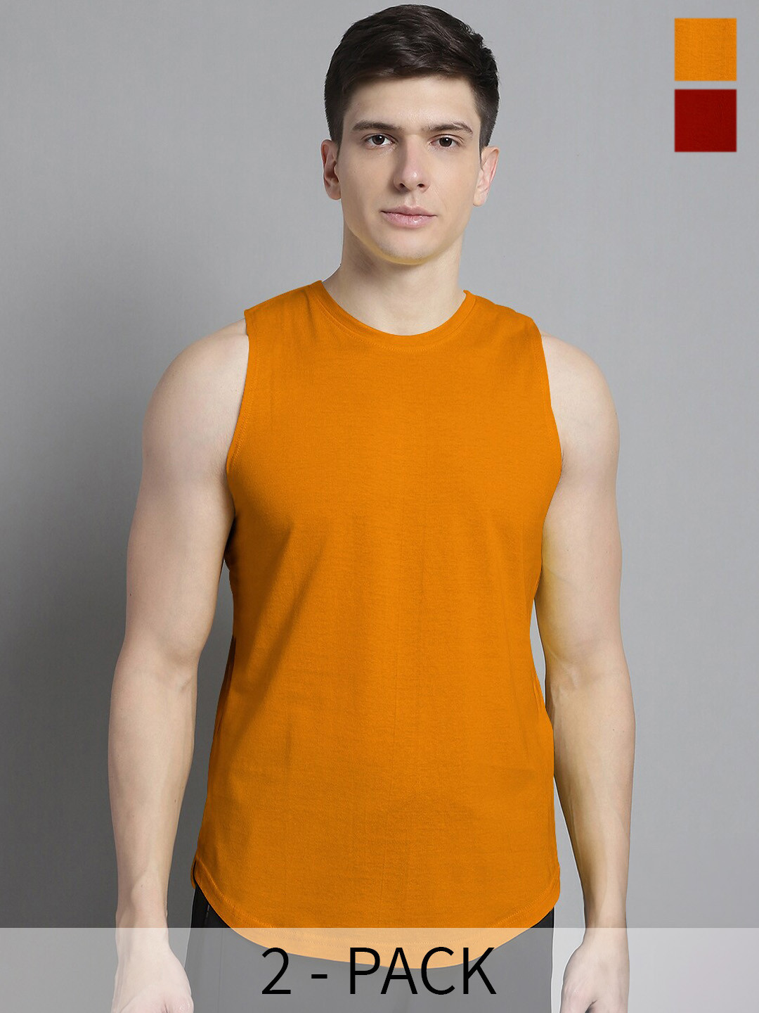 FBAR Pack Of 2 Pure Cotton Sleeveless Training Innerwear Vests 1011FBAE-14-26-XS