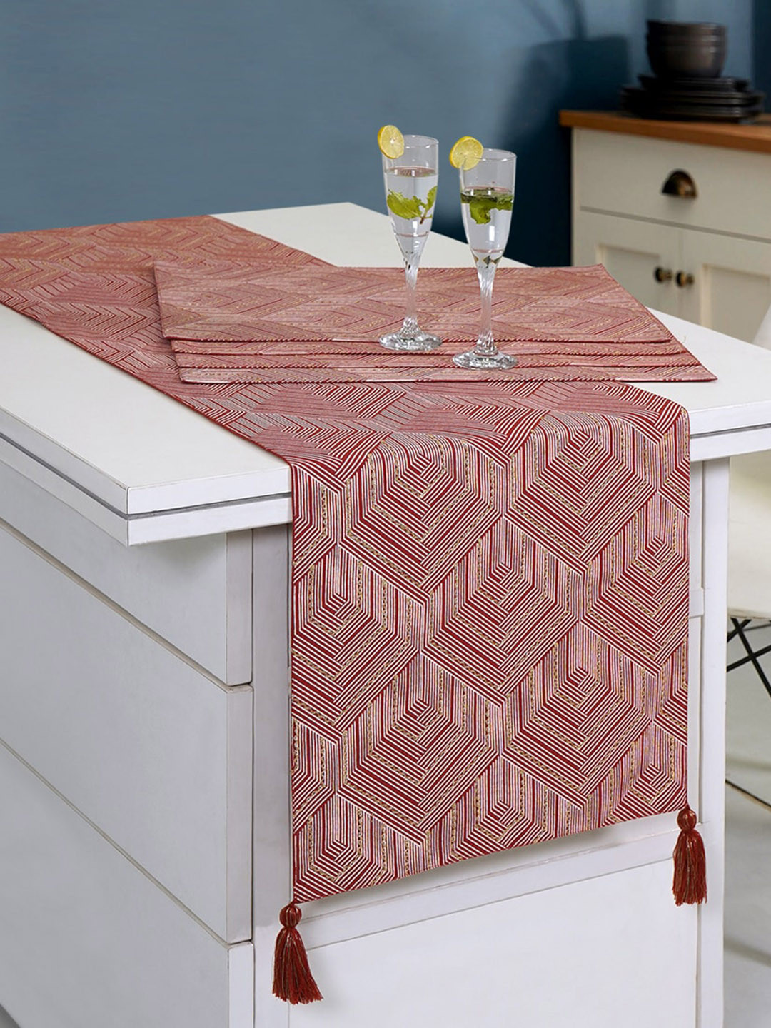 Ode & Cleo Geometric Printed Rectangular Eco Friendly Table Mat