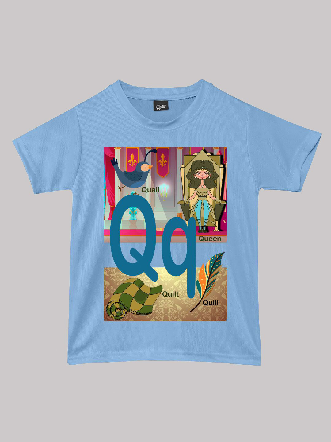 RISH Boys Alphabet-Q Educational Graphic Printed T-shirt