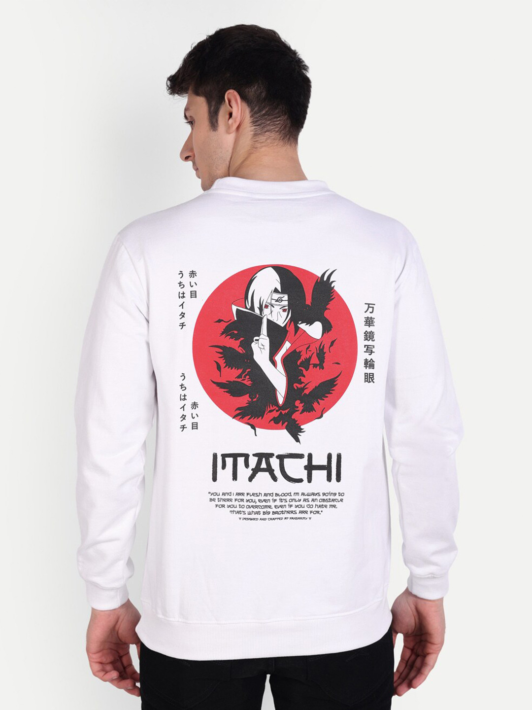 Fans Army Naruto Itachi Uchiha Anime Printed Pure Cotton Pullover