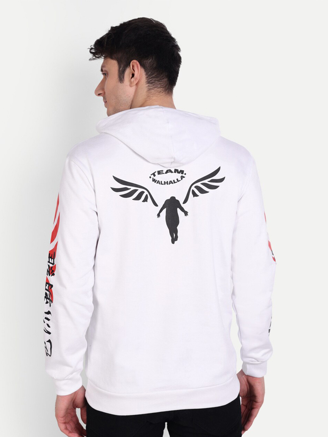 Fans Army Typography Printed Hooded Pure Cotton Pullover