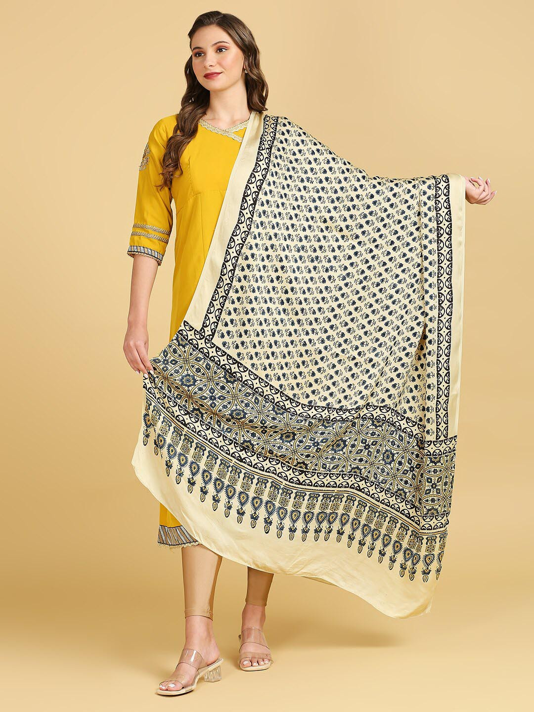 Dupatta Bazaar Ethnic Motifs Block Printed Modal Dupatta