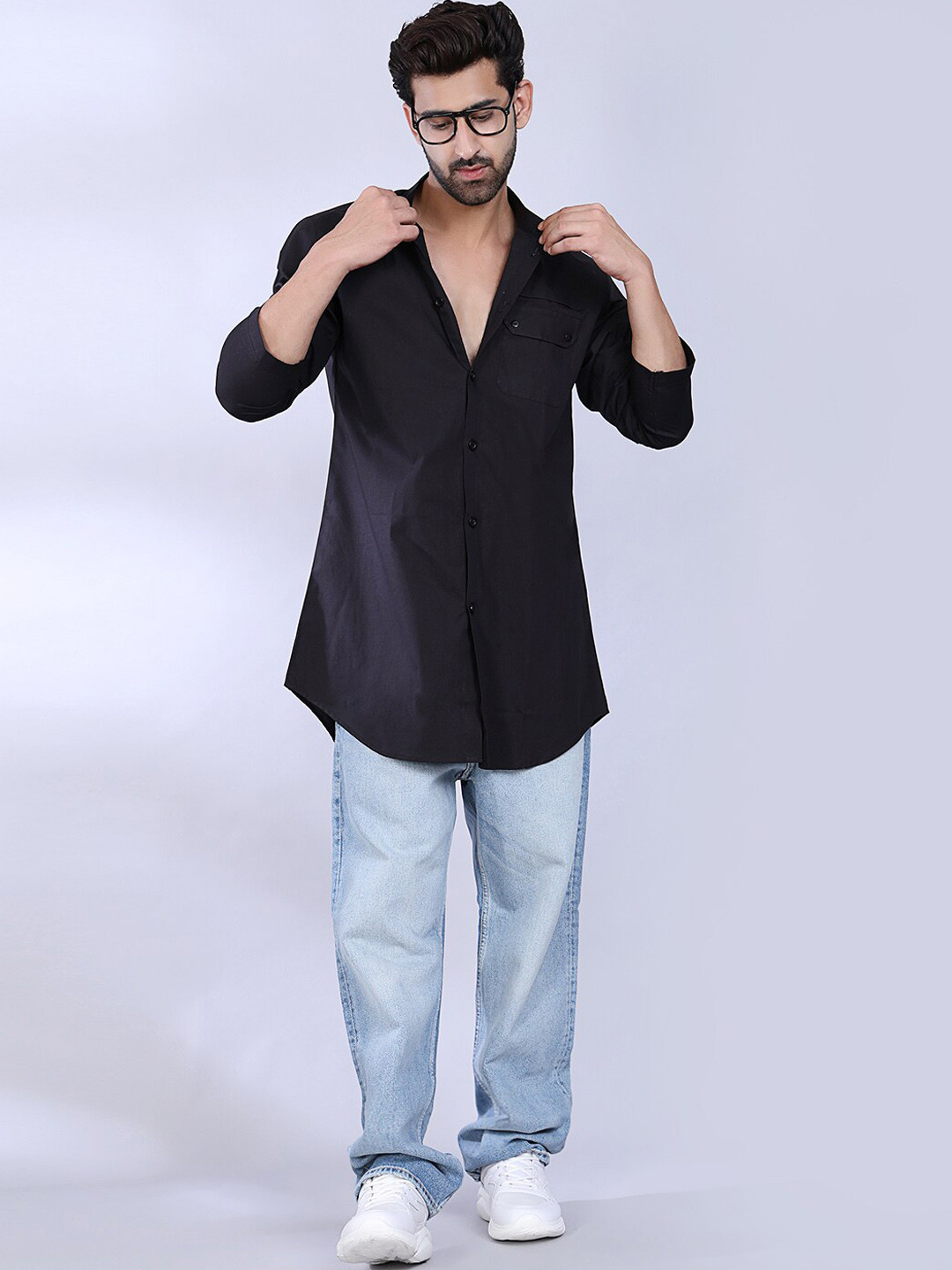 MIDAV Mandarin Collar Cotton Pathani Kurta