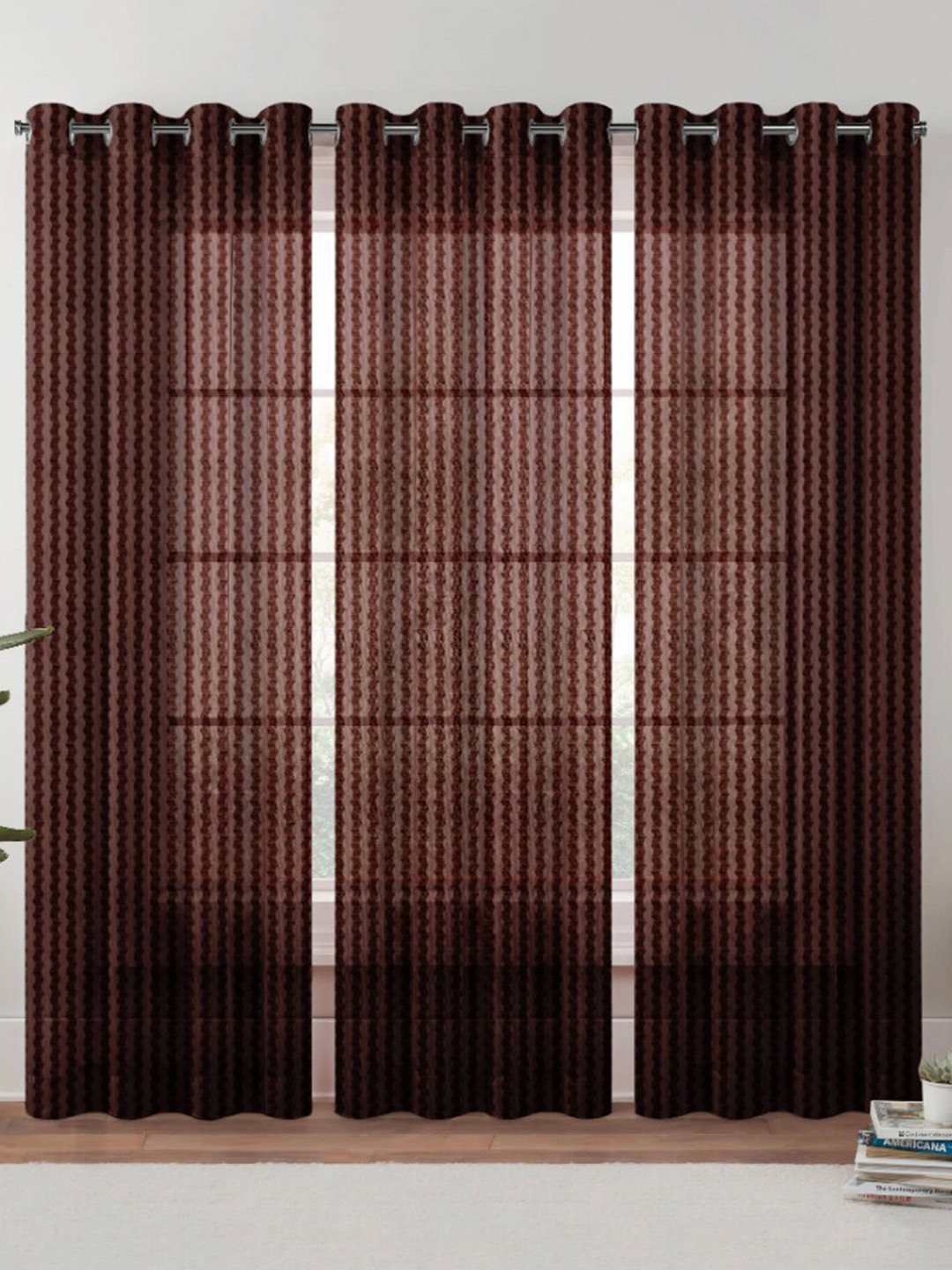 Urban Magic Brown Sheer Door Curtain
