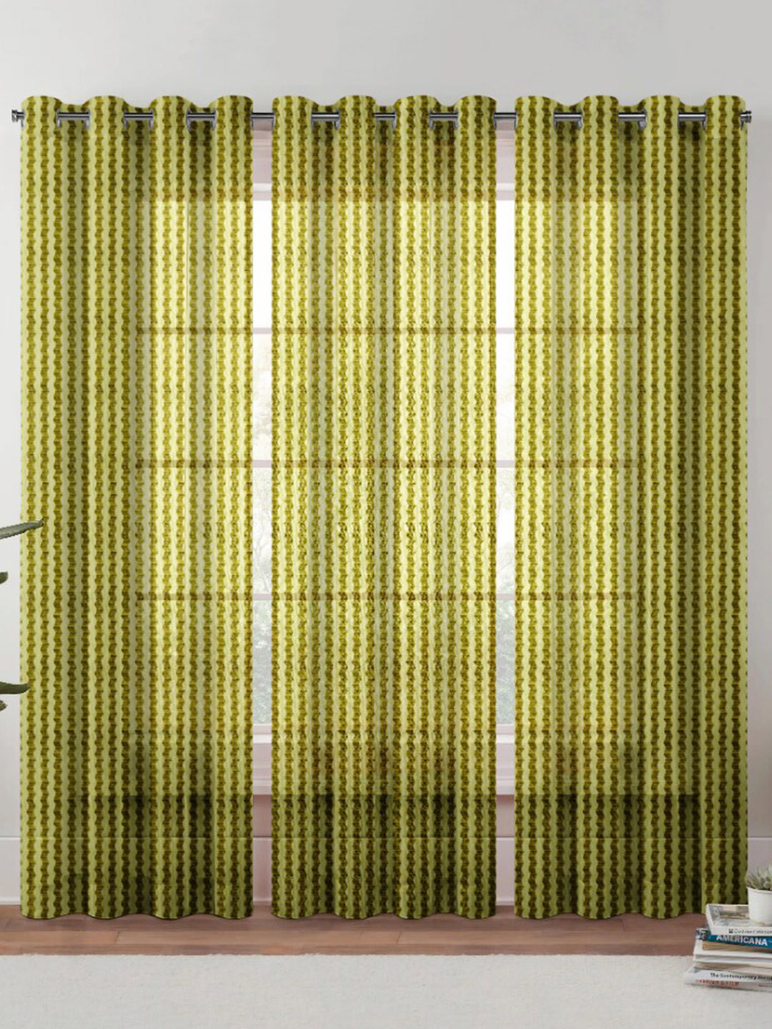 Urban Magic Green Sheer Window Curtain