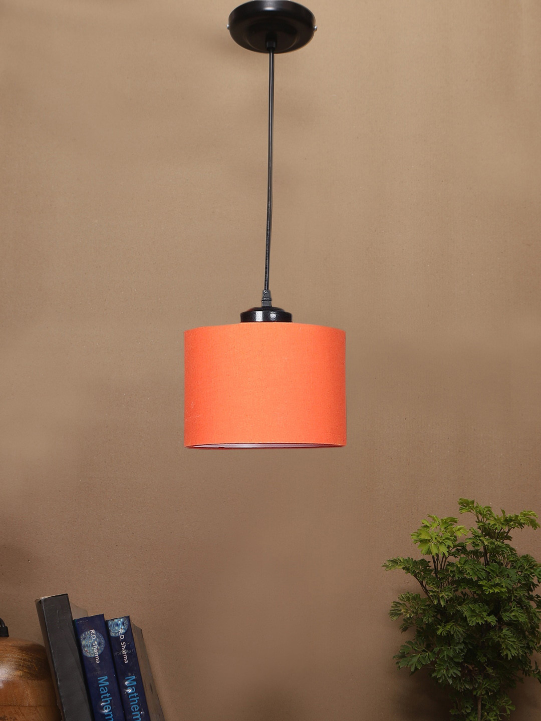 Devansh Orange Textured Iron Ceiling Lamp